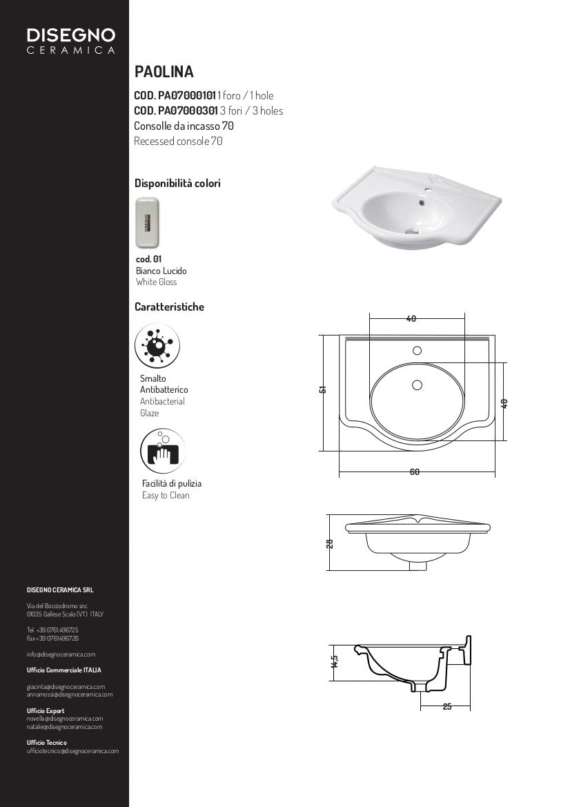Console Paolina 70 cm