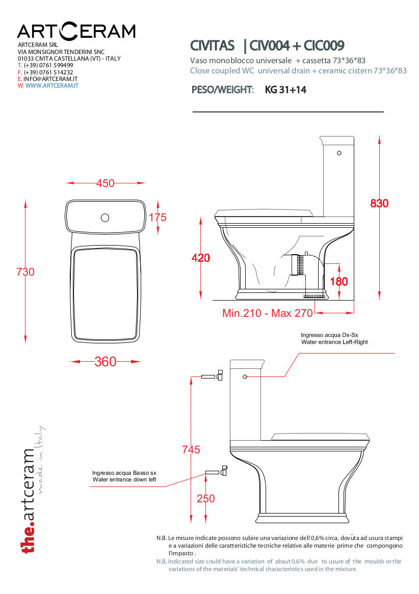 Civitas Monoblock-Toilette