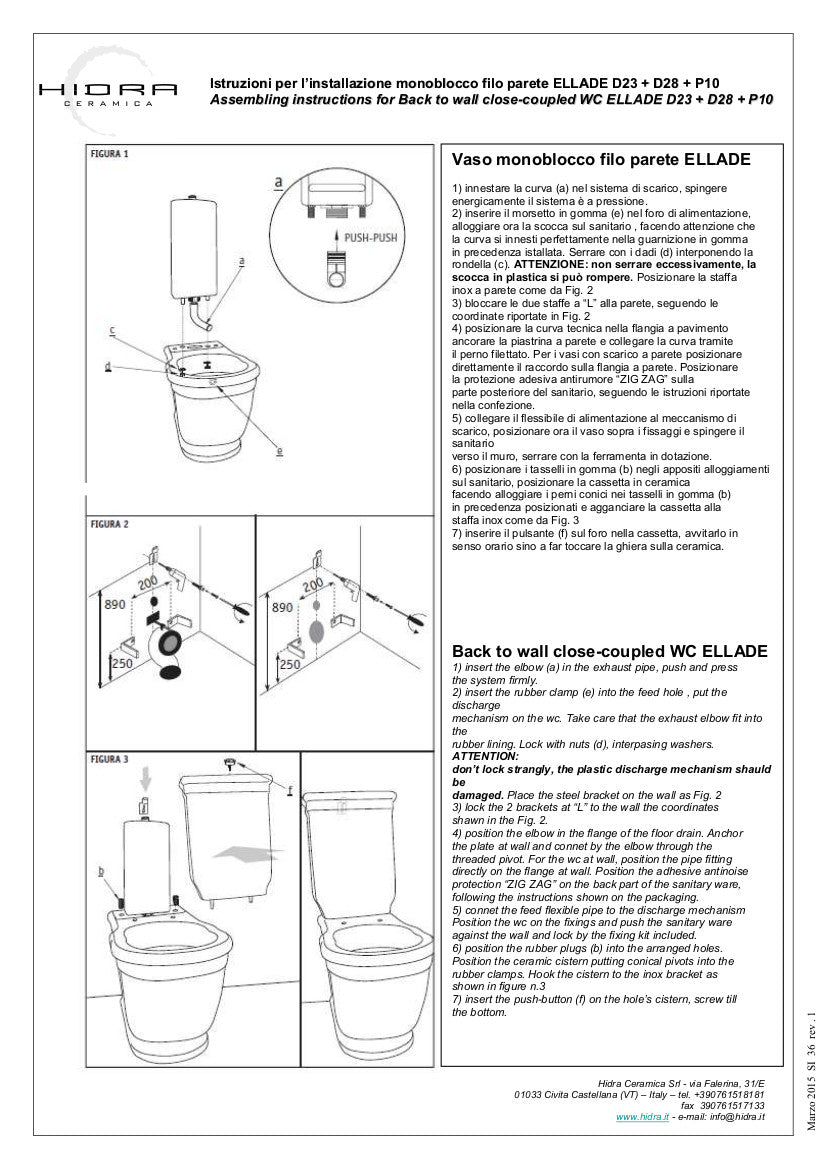 Ellade wandhängendes Monoblock-WC
