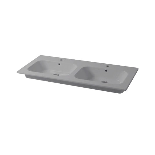 Qubo Square 46 Einbau-Doppelwaschtischkonsole 121x46 cm