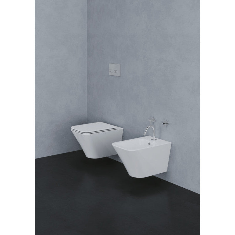 coppia sanitari bagno sospesi bianchi Build Azzurra