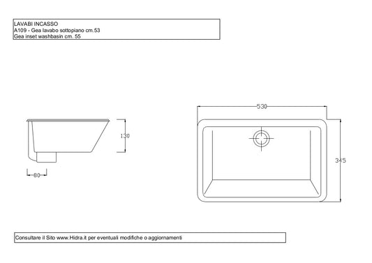 Unterbauspüle 53x34,5 cm