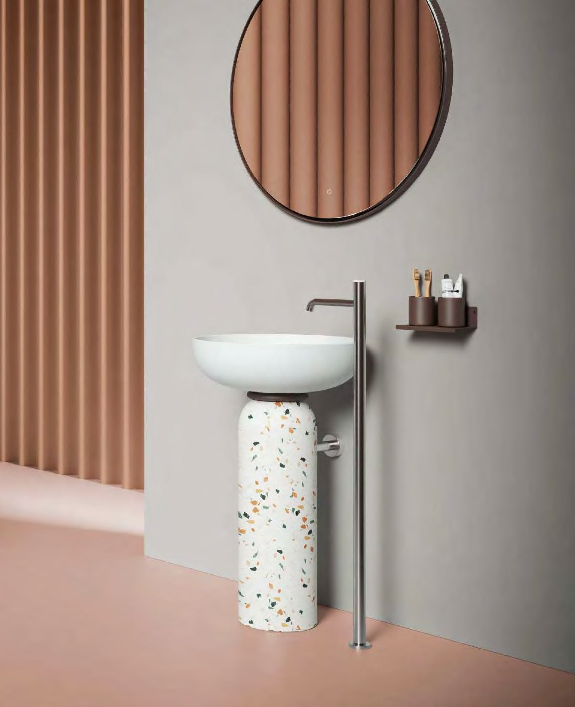 Miroir rond de 85 cm avec anneau lumineux LED