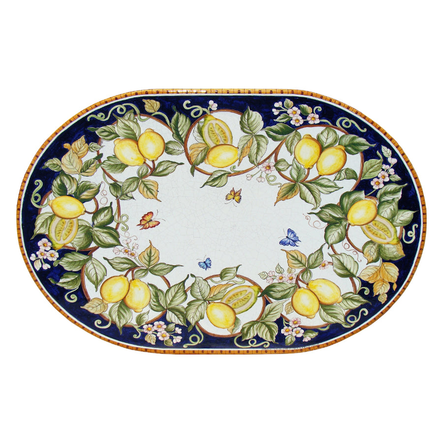 Table ovale en pierre de lave Lemon Fantasy