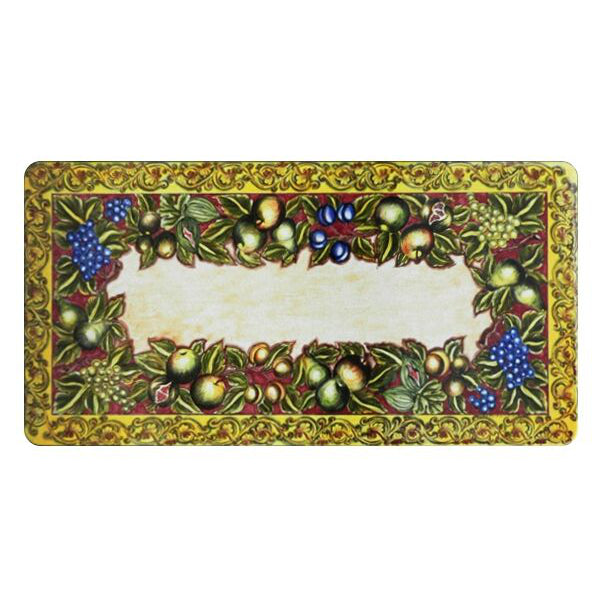 Table rectangulaire en pierre de lave ornée de fruits Caravaggio