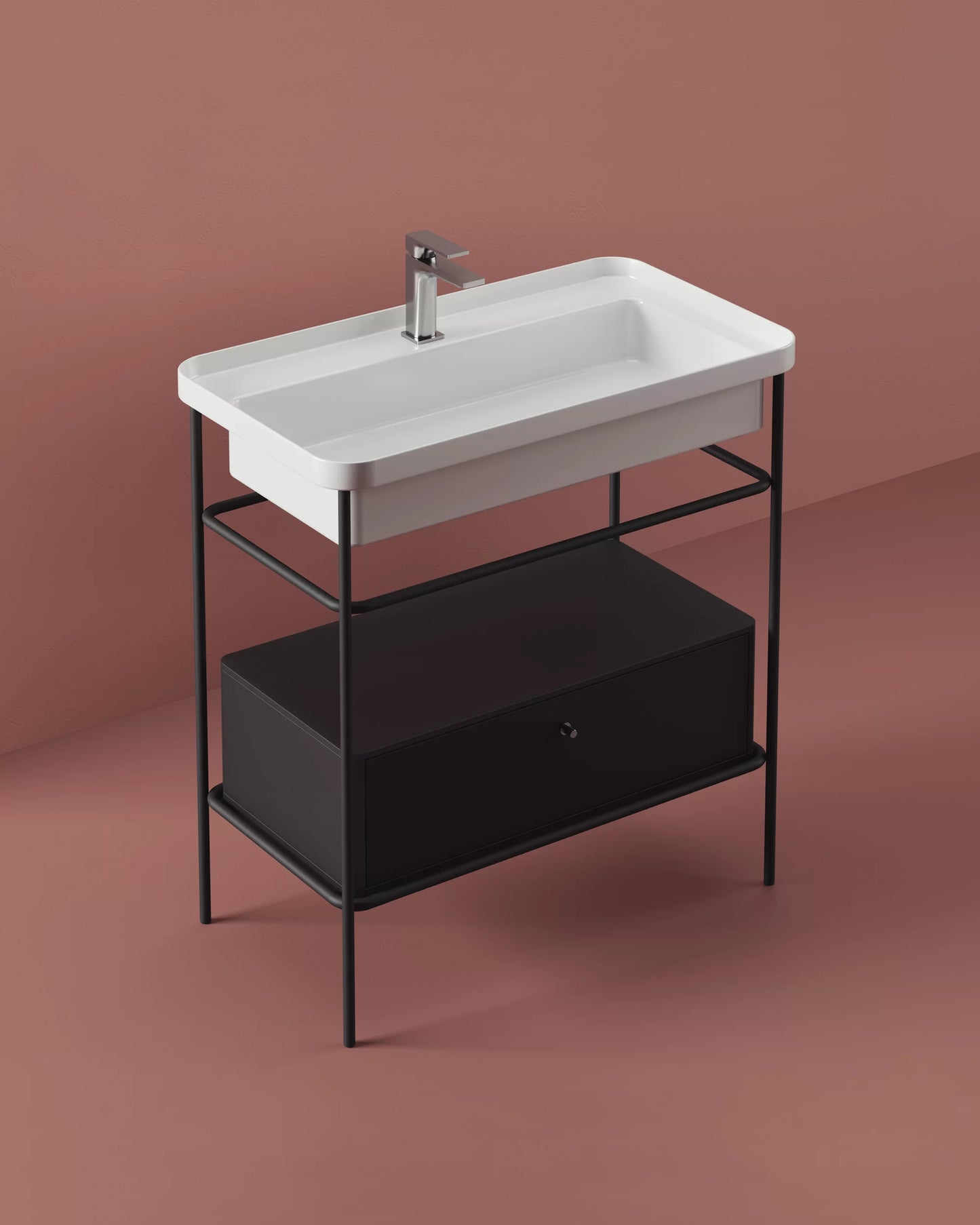 Structure pour lavabo ovale 36,5 x 58,6 cm h83 Hors échelle