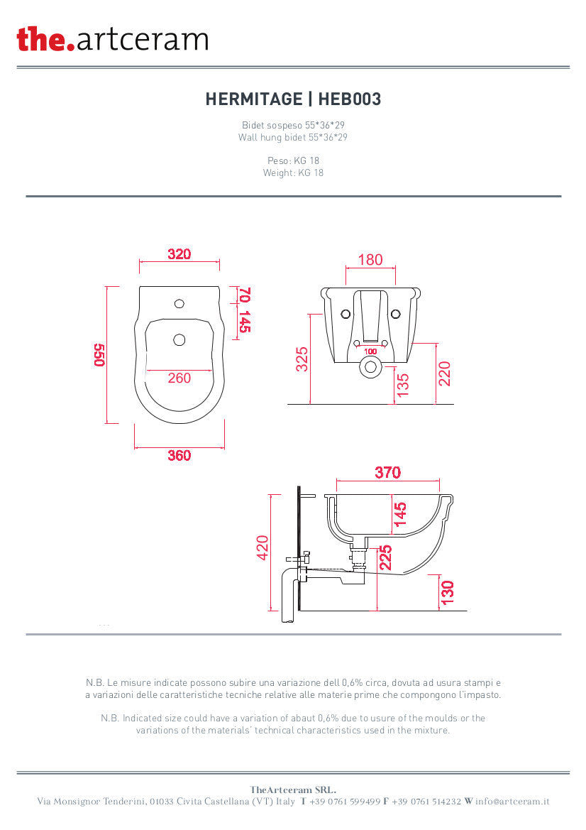 Hermitage Wand-WC + Bidet