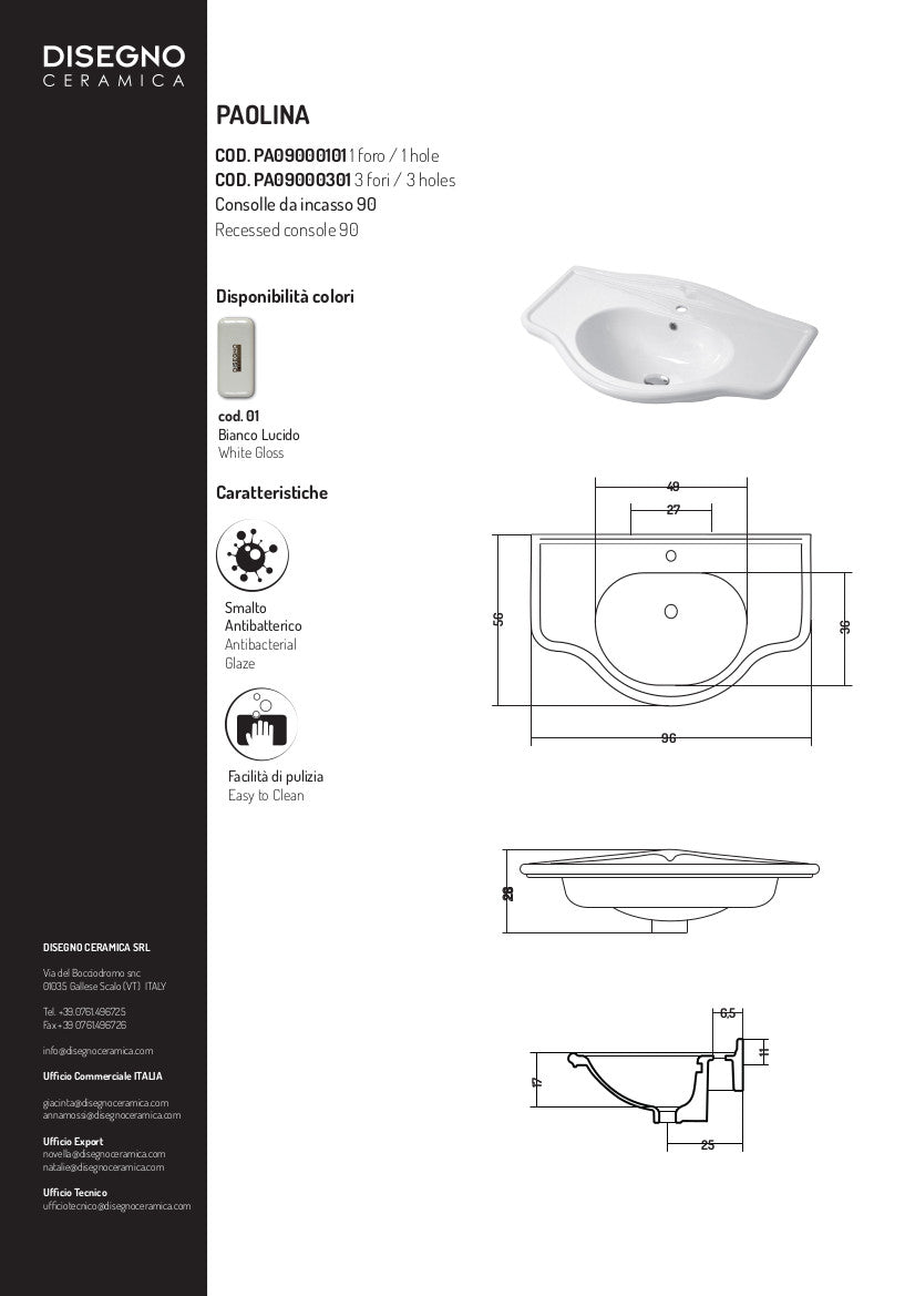 Table console Paolina 90 cm