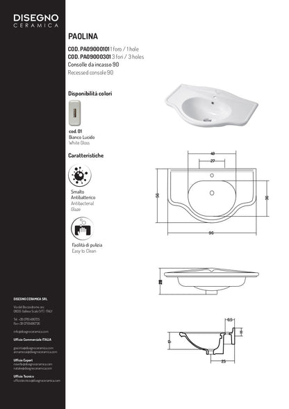 Table console Paolina 90 cm