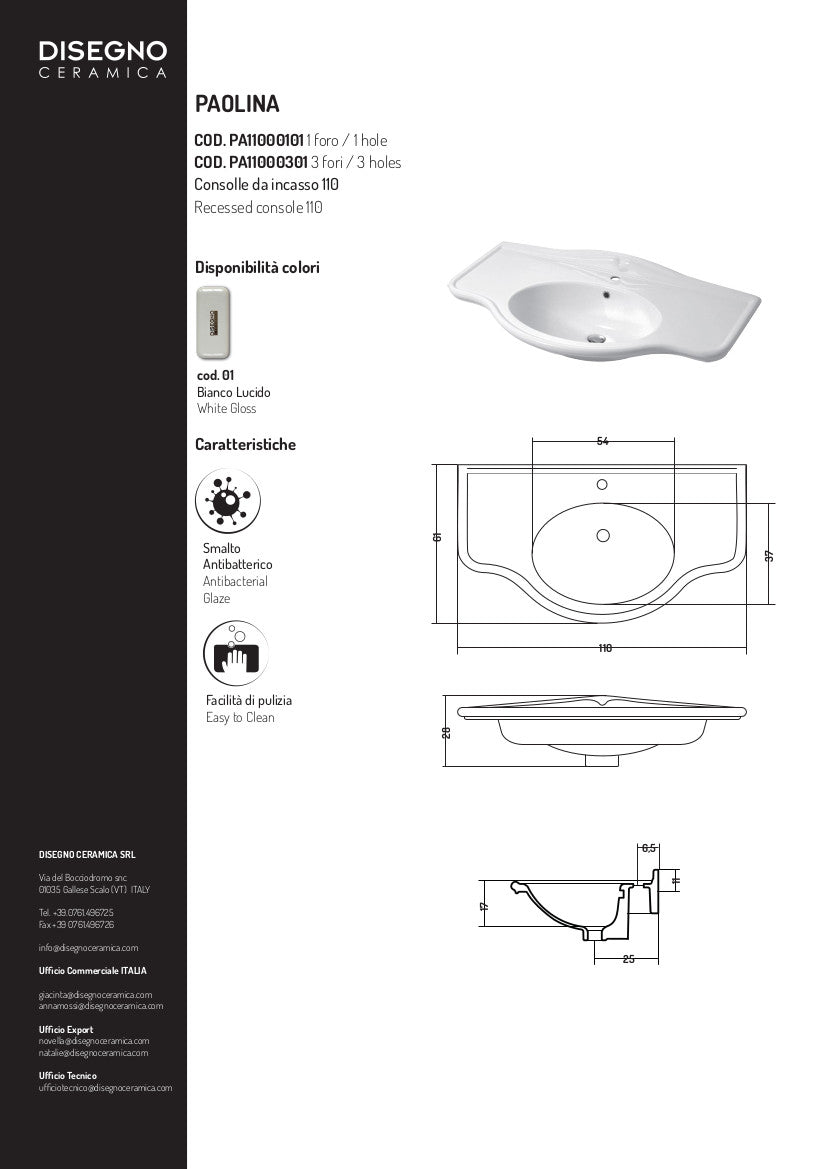 Console Paolina 110 cm