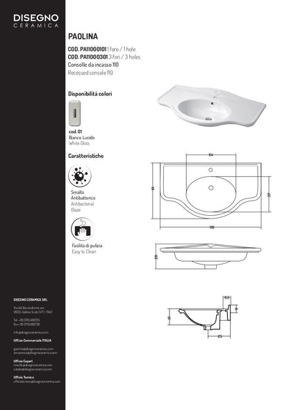 Console Paolina 110 cm