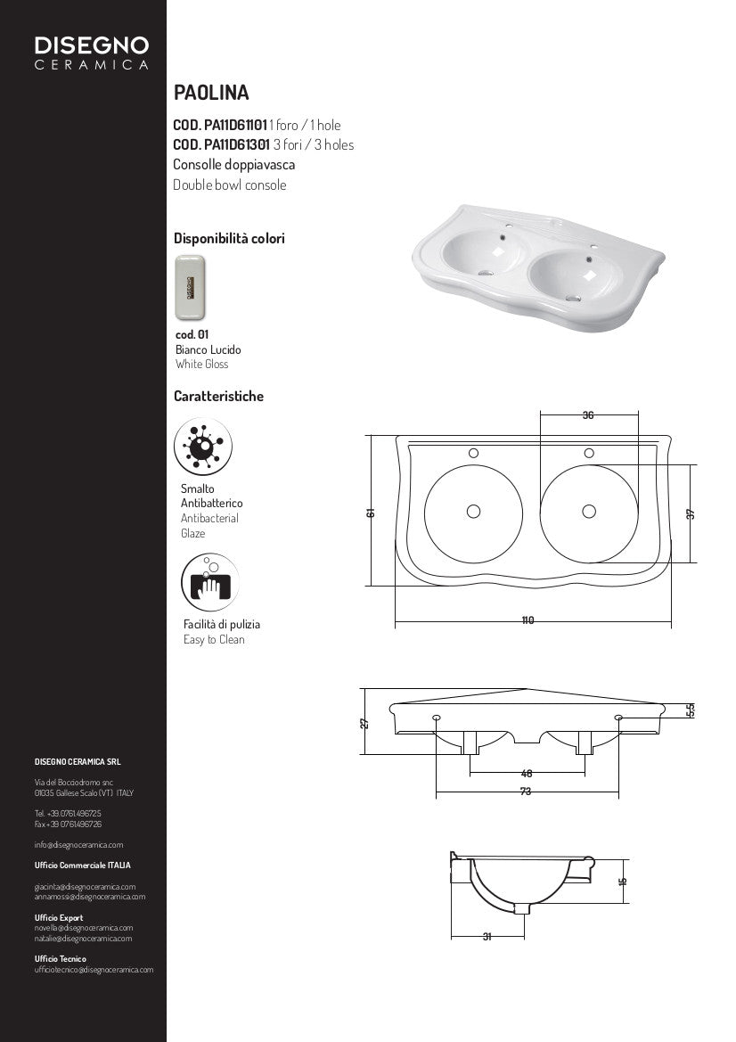 Lavabo double Paolina