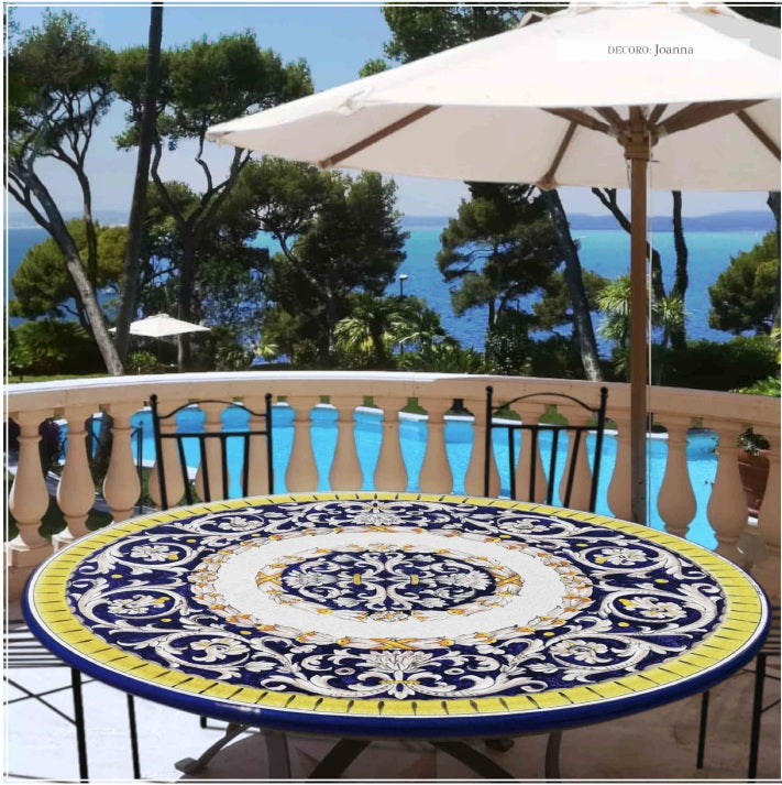 Ocean Round Lava Stone Table