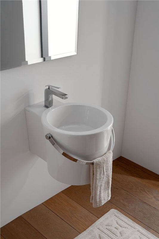 40 cm Eimerförmiges Wand-/Aufsatzwaschbecken