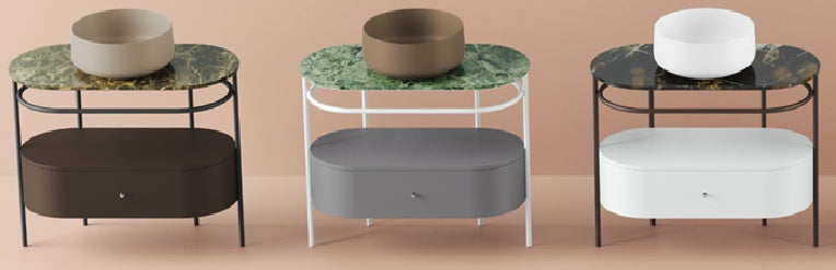Structure pour lavabo ovale 36,5 x 58,6 cm h83 Hors échelle