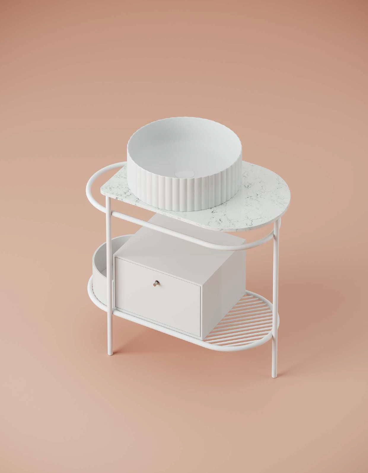 Structure pour lavabo ovale 36,5 x 58,6 cm h83 Hors échelle