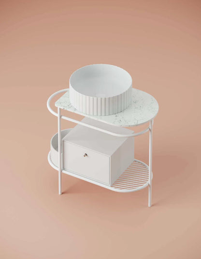 Structure pour lavabo ovale 36,5 x 58,6 cm h83 Hors échelle