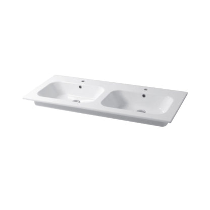 Qubo Square 121 cm Einbaukonsole mit Doppelwaschbecken