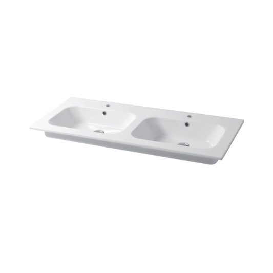 Qubo Square 121 cm Einbaukonsole mit Doppelwaschbecken