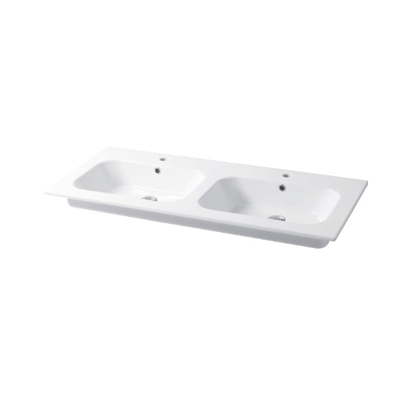 Qubo Square 121 cm Einbaukonsole mit Doppelwaschbecken