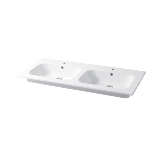 Qubo Square 121 cm Einbaukonsole mit Doppelwaschbecken