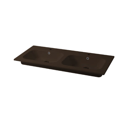 Qubo Square 121 cm Einbaukonsole mit Doppelwaschbecken