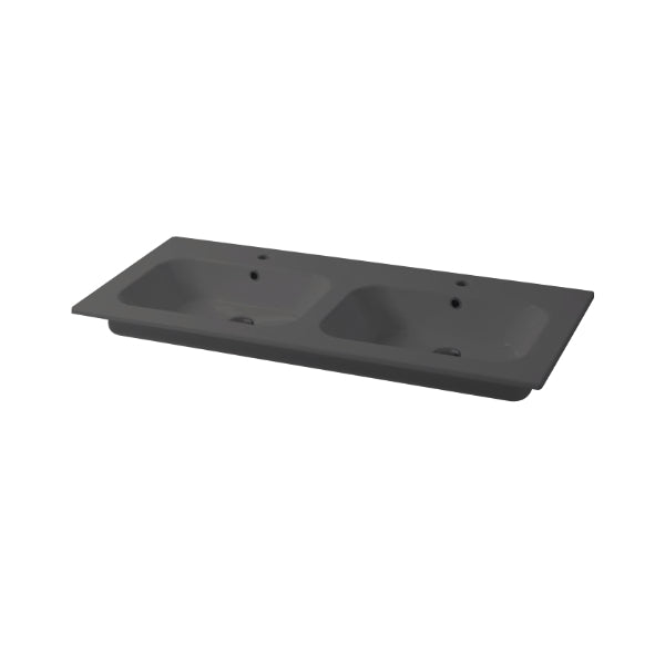 Qubo Square 121 cm Einbaukonsole mit Doppelwaschbecken