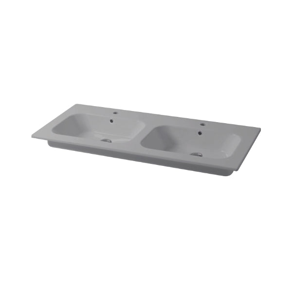 Qubo Square 121 cm Einbaukonsole mit Doppelwaschbecken
