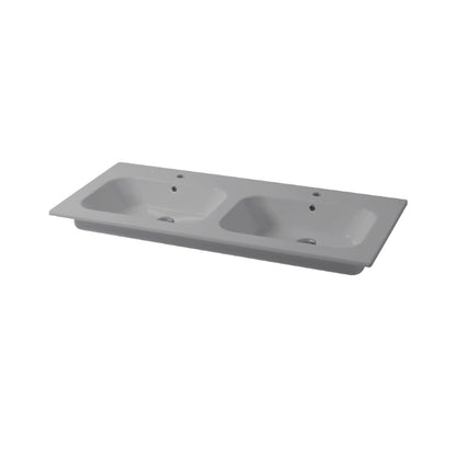 Qubo Square 121 cm Einbaukonsole mit Doppelwaschbecken