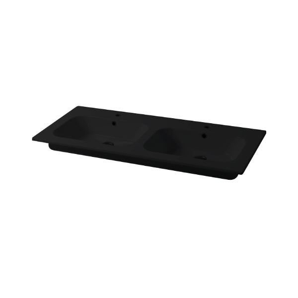 Qubo Square 121 cm Einbaukonsole mit Doppelwaschbecken