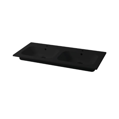 Qubo Square 121 cm Einbaukonsole mit Doppelwaschbecken
