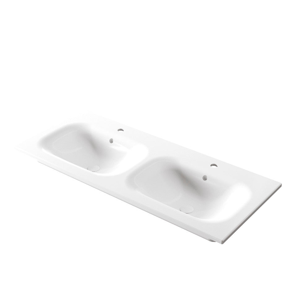 Eingebautes Doppelwaschbecken 121 x 46 x H 16,8 cm Soft