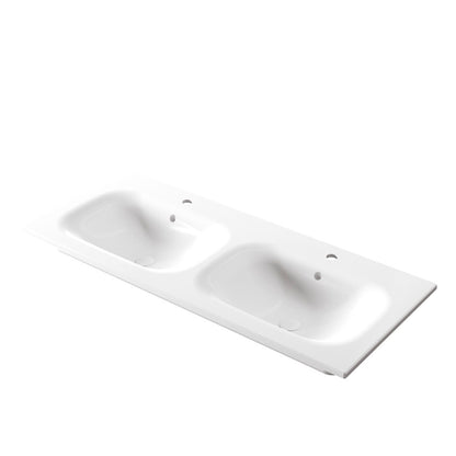 Eingebautes Doppelwaschbecken 121 x 46 x H 16,8 cm Soft