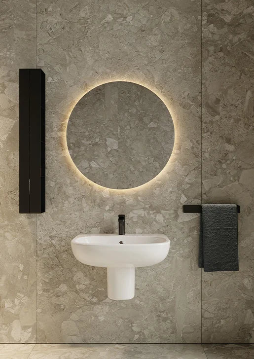 Lavabo sospeso cm 65x51 su semicolonna Ten