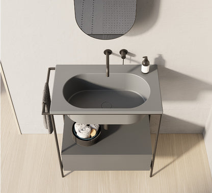 Lavabo incasso cm 80x48 senza foro rubinetteria Venti.26