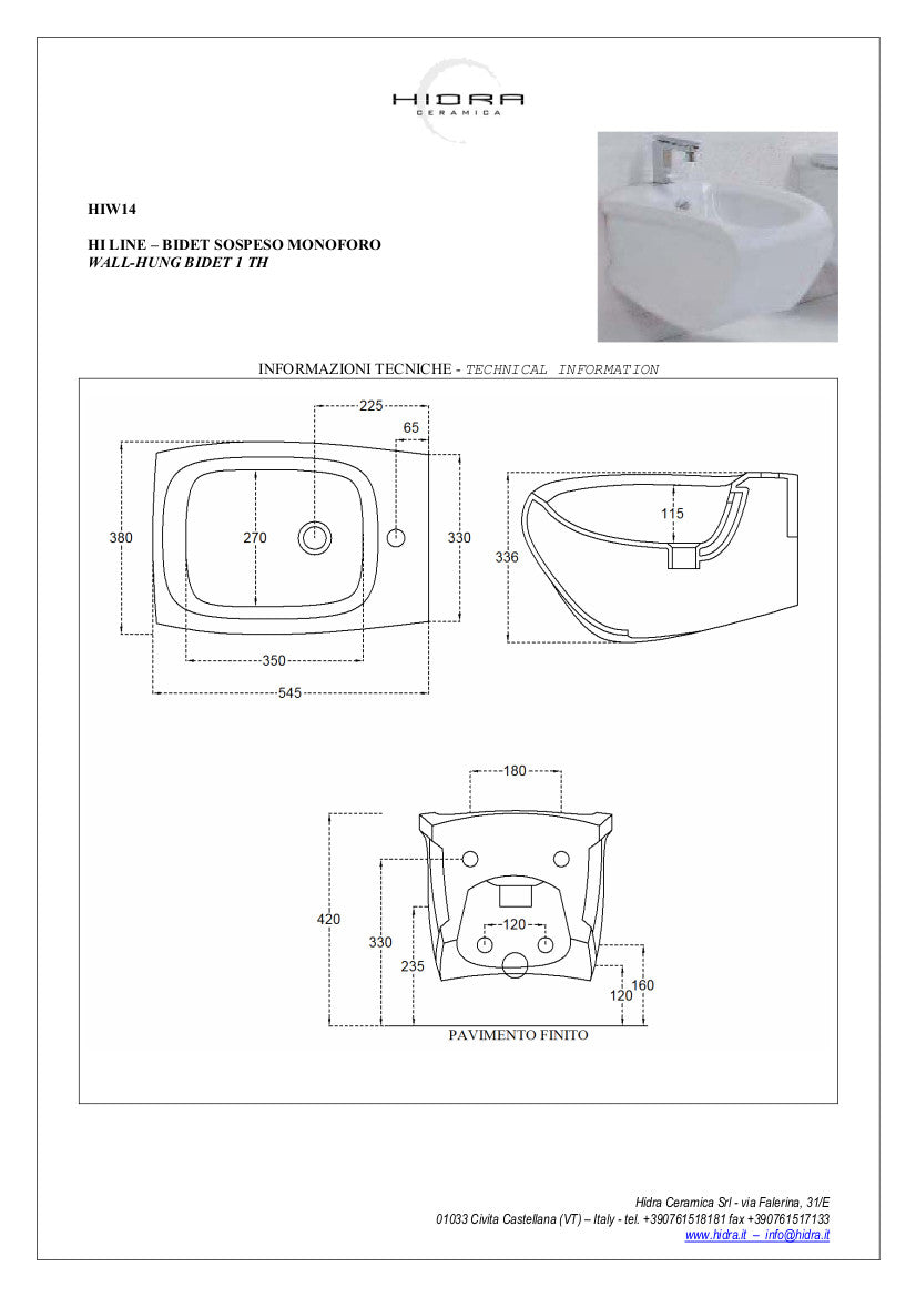 Hi-Line Wand-WC + Bidet