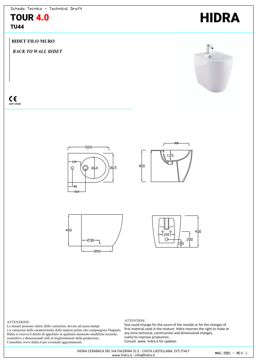 Tour 4.0 Wandbidet