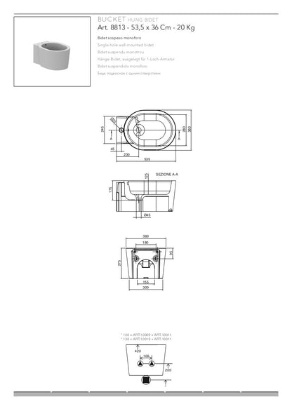 Seau de chasse d'eau Clean Flush Bucket, articles sanitaires muraux