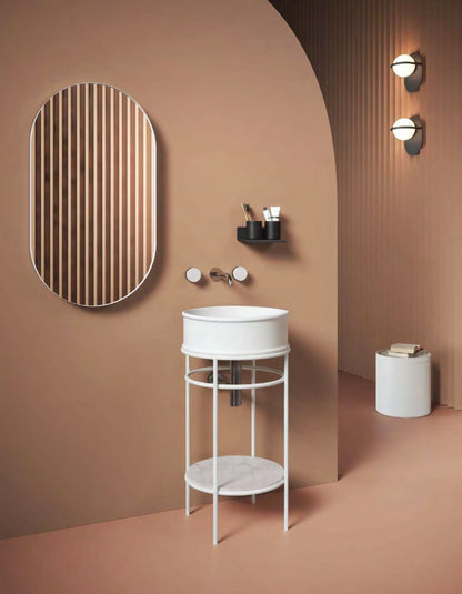 Ovaler Badezimmerspiegel 50x90 cm mit Look Ring-Rahmen