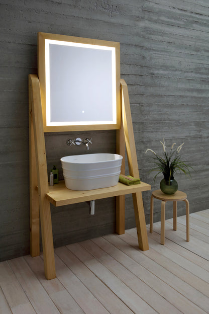 MEUBLES AVEC PLANCHER EN BOIS ET DRESSING AVEC MIROIR