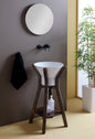 COMPOSITION DE LAVABO MEGAFONO SUR UNE STRUCTURE EN BOIS HAUTE SUR PIED