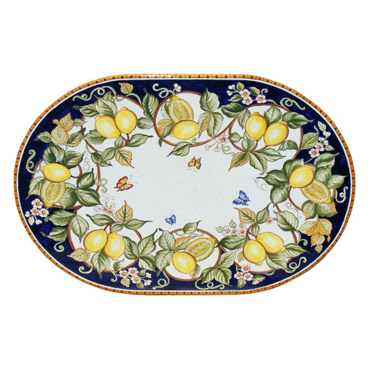 Ovaler Lavasteintisch „Lemon Fantasy“