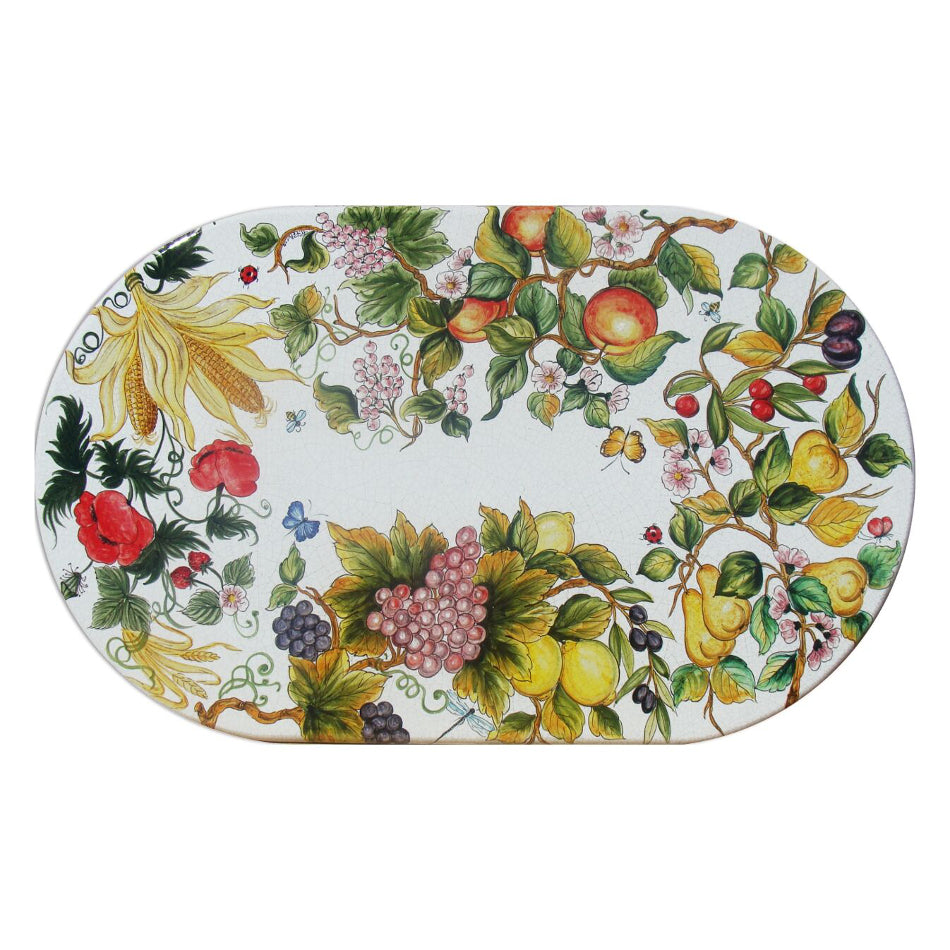 Table ovale anglaise en pierre de lave