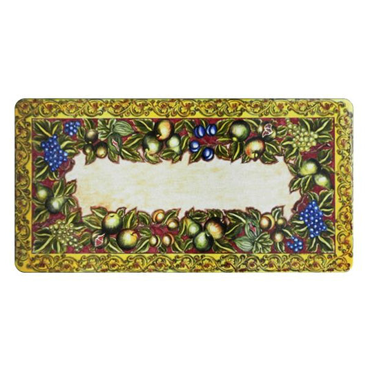 Table rectangulaire en pierre de lave ornée de fruits Caravaggio 