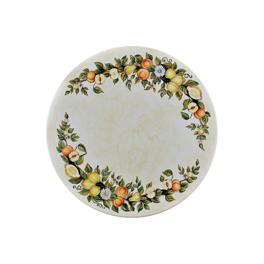 Table ronde en pierre de lave Citrons et Tournesols
