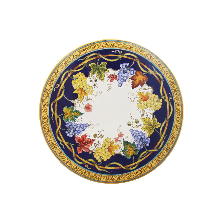Runder Lavasteintisch „Zitronen &amp; Sonnenblumen“