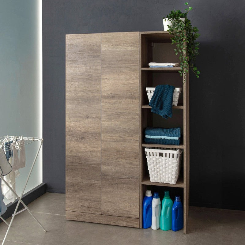 Badezimmer-/Waschküchen-Kombination 110 cm mit Waschmaschinen-/Trocknersäule 
