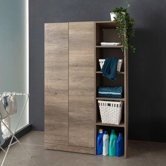 Badezimmer-/Waschküchen-Kombination 110 cm mit Waschmaschinen-/Trocknersäule 