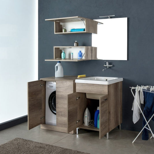 130 cm Unika Wäschekomposition mit Waschmaschinenschrank 