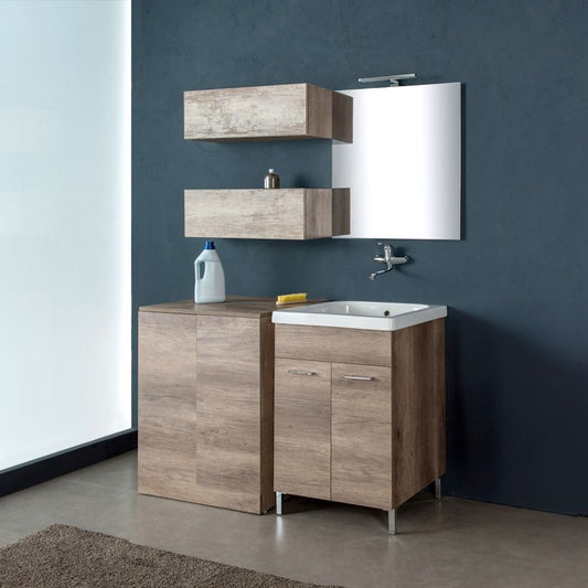 130 cm Unika Wäschekomposition mit Waschmaschinenschrank 